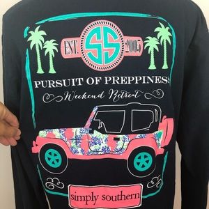 Simply Southern T-shirt Navy Blue Size Medium